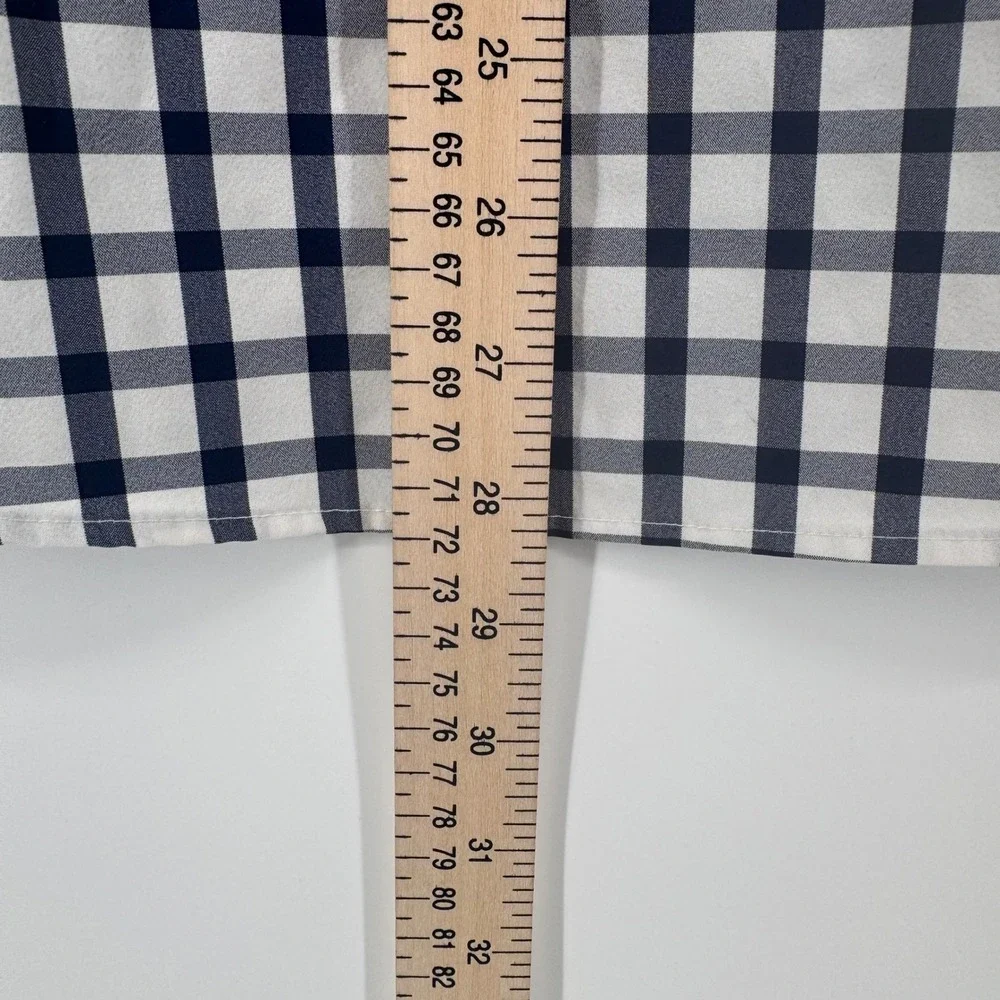 Mizzen + Main Mens Performance Short Sleeve Gingham Shirt Navy White Classic M